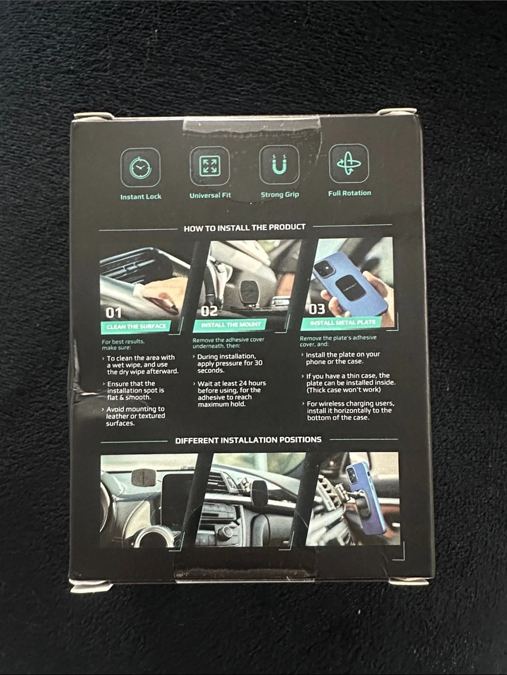 Carmount Magnetic Car Phone Mount - Black/Teal Box